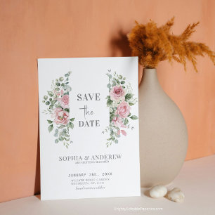 Romantic Timeless Peonies Eucalyptus Wedding Save The Date