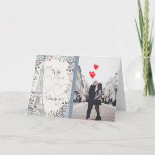 Romantic to Wife Valentine's Day Eiffel Tower Holiday Card