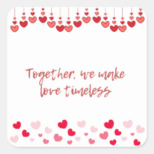 Romantic Together We Make Love Timeless Square  Sticker