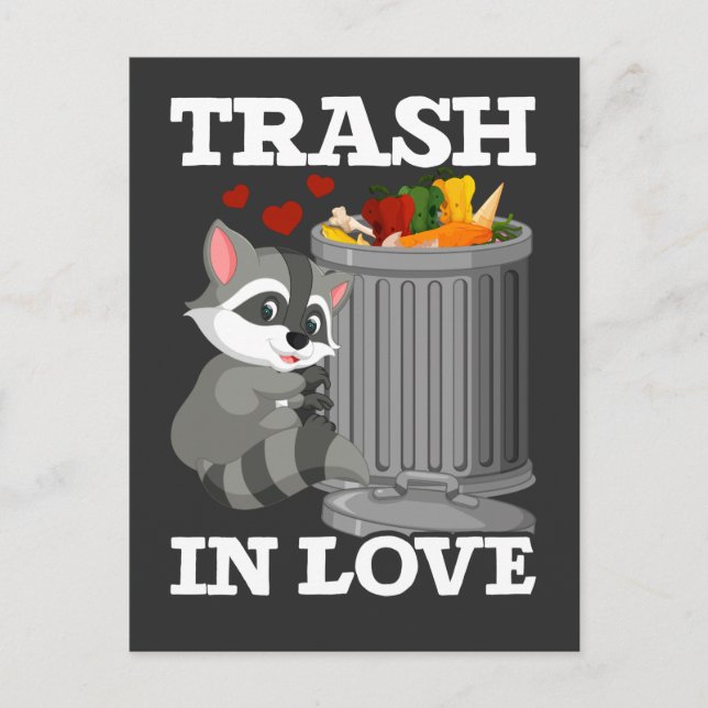 Romantic Trash Animal Lover Funny Racoon Postcard (Front)