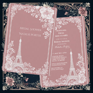 Romantic Traveling from Miss to Mrs Bridal Shower  Invitation