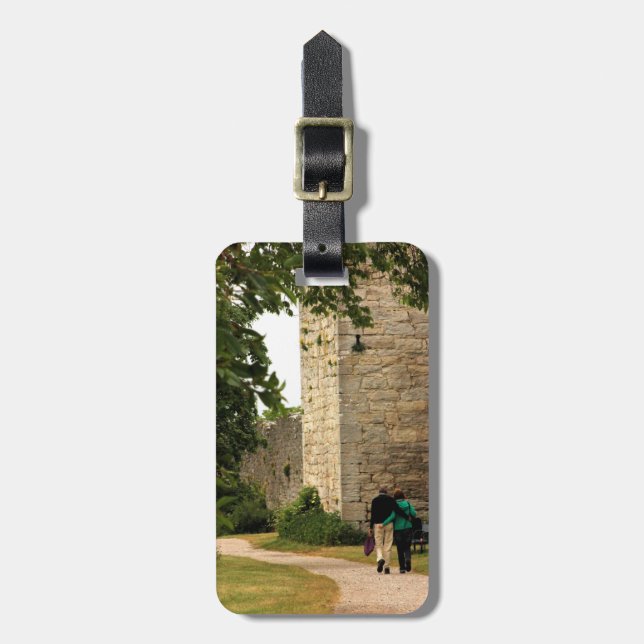 Romantic Travelling Couple Luggage Tag (Front Vertical)