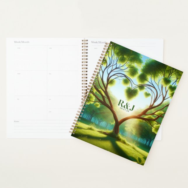 Romantic Tree Couple Monogram Planner (Display)