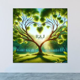 Romantic Tree Couple Monogram Poster