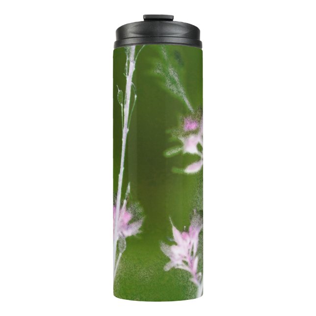 Romantic Trees & Flowers – Vintage Fantasy Nature Thermal Tumbler (Front)
