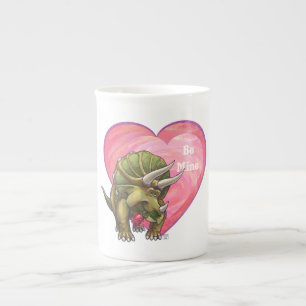 Romantic Triceratops Be Mine Bone China Mug