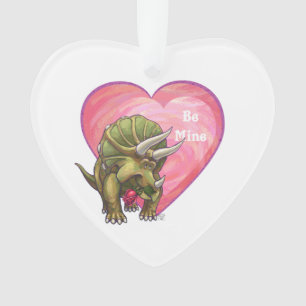 Romantic Triceratops Be Mine Ornament