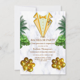 Romantic Tropical Bachelor invitation