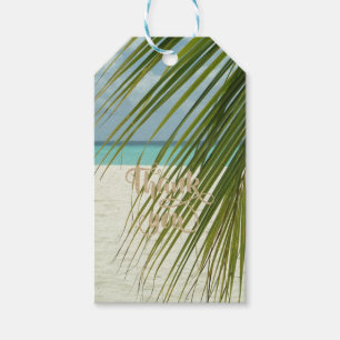 Romantic Tropical Beach Palm Leaves Gift Tags