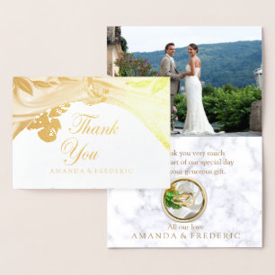 Romantic Tropical FOIL THANK YOU Wedding Card