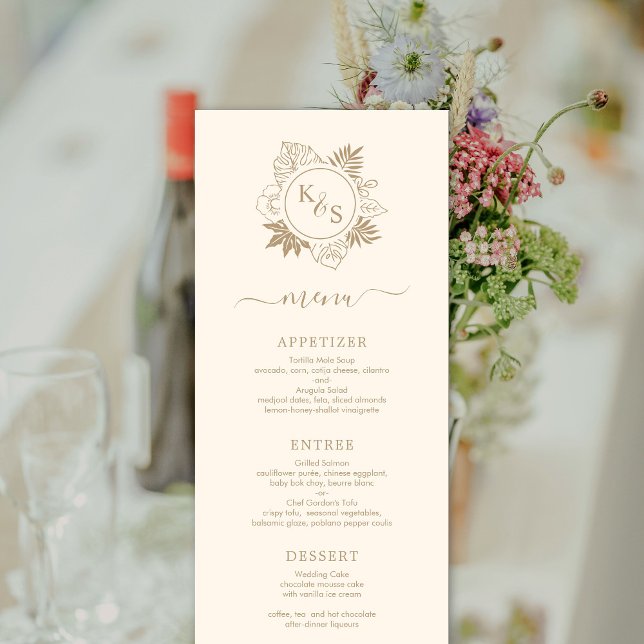 Romantic Tropical Greenery Wedding Menu (Creator Uploaded)