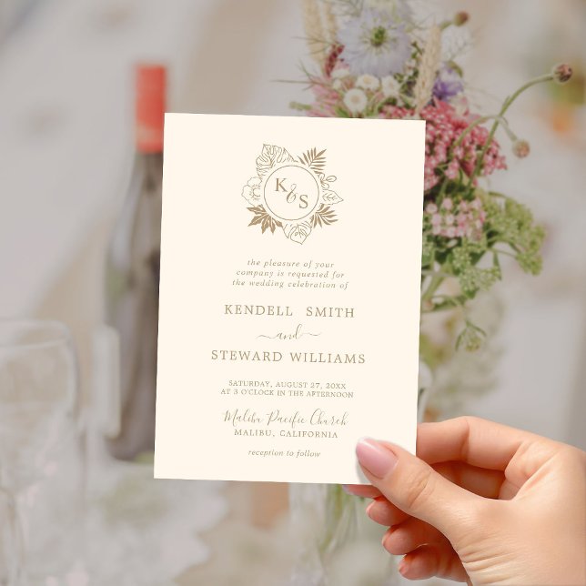 Romantic Tropical Greenery Wedding Save the Date Invitation (Creator Uploaded)