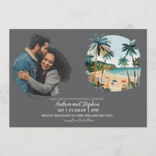 Romantic Tropical Island Wedding Invitation