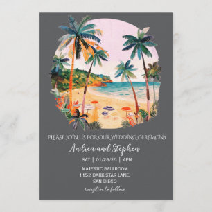 Romantic Tropical Island Wedding Invitation