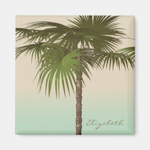 Romantic Tropical Palm Tree -Personalised Magnet