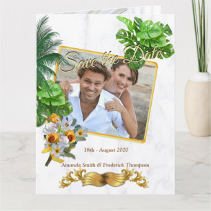 Romantic Tropical Save the Date Card