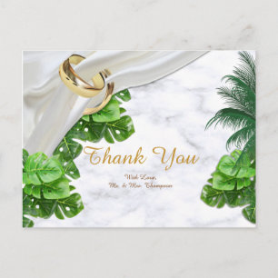 Romantic Tropical Thank You Postcard