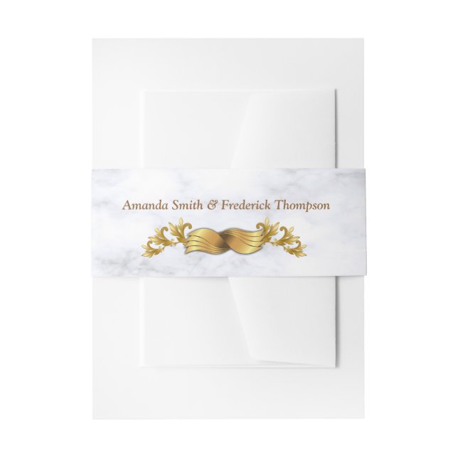 Romantic Tropical Wedding Belly Band Invitation Belly Band (Front Example)