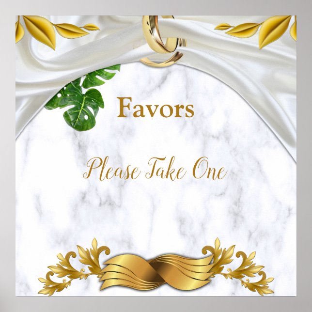 Romantic Tropical Wedding Favors Poster (Front)