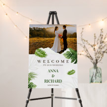 Romantic Tropical Wedding Foam Board Sign