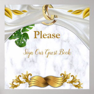 Romantic Tropical Wedding Guest Book Sign