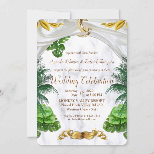 Romantic Tropical Wedding Invitation (Front)