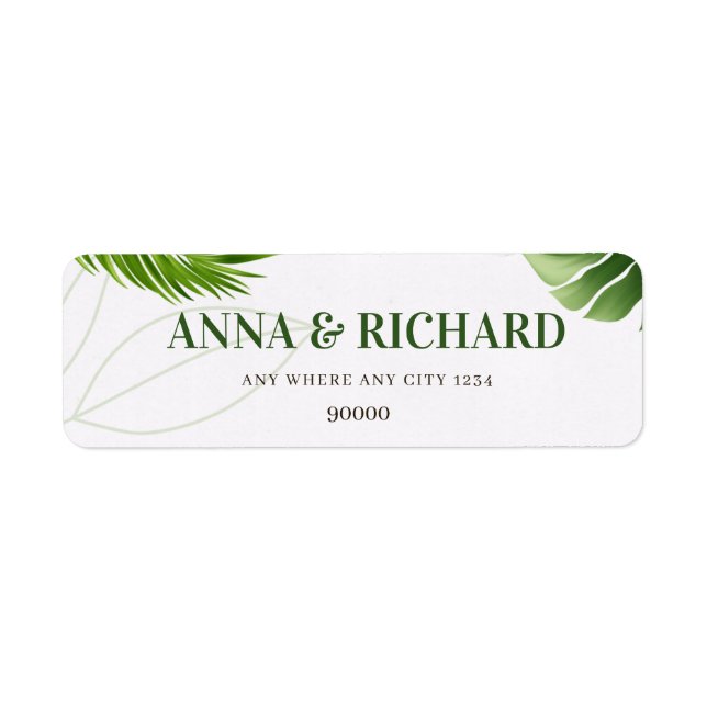 Romantic Tropical Wedding Invitation (Front)