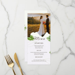 Romantic Tropical Wedding Menu Card