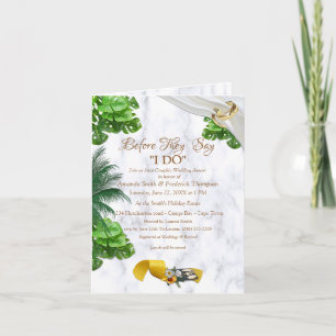 Romantic Tropical Wedding Shower Invitation