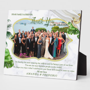 Romantic Tropical Wedding Thank You Plaque