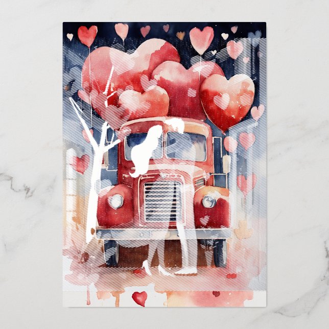  Romantic Truck Valentine's Day Card (Front)