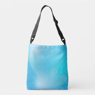 Romantic turqoise pastel hearts design crossbody bag