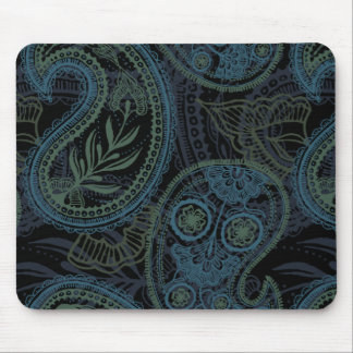 Romantic Turquoise, Blue & Green Paisley Mouse Mat