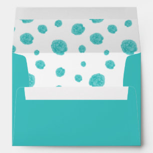 romantic turquoise flowers wedding  envelope