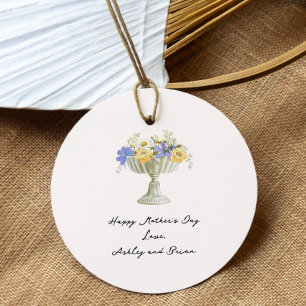 Romantic Tuscan Garden Flower Urn Mother's Day Favour Tags