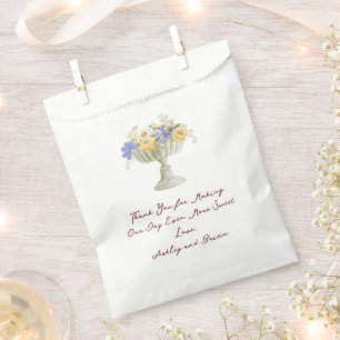 Romantic Tuscan Garden Urn with Flowers Wedding Favour Bags