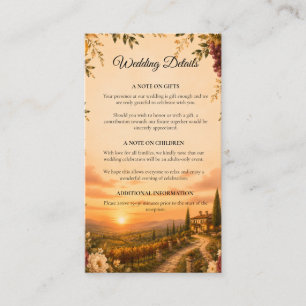 Romantic Tuscan Wedding Enclosure Card