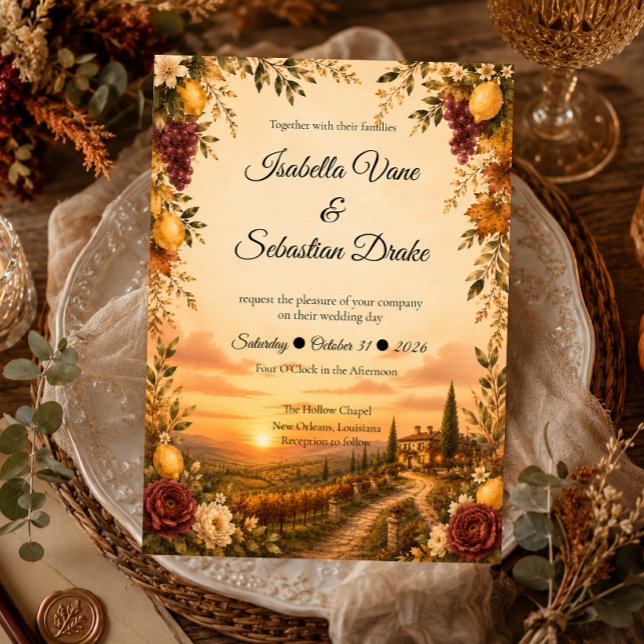 Romantic Tuscan Wedding Invitation (Creator Uploaded)