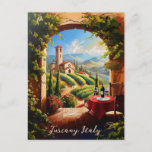 Romantic Tuscany Valley Painting Italy Travel Art Postcard<br><div class="desc">Romantic painting of the Tuscan landscape,  showcasing a distant view of the scenic countryside | Italy Travel | Art Postcard. This is another 100% Snuggle Hamster Designs.</div>