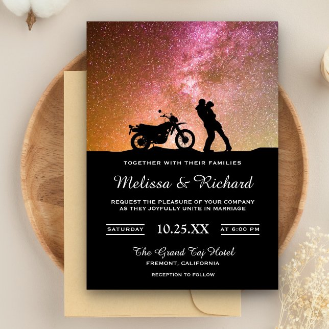 Romantic Twilight Galaxy Couple Wedding Invitation (Creator Uploaded)