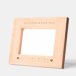 Romantic Two Hearts Newlywed Wedding Photo  Etched Frames<br><div class="desc">Romantic Two Hearts Newlywed Wedding Photo Laser Etched Wood Frames. Bride and Groom's Names at top of frame. Five Years Down and Forever to Go at the bottom with two hearts on either side. Perfect for a 5th Wedding Anniversary Gift, according to tradition wood symbolises the depth and strength that...</div>