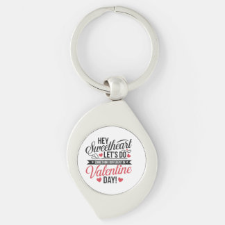 Romantic typhography design valentine's day key ring