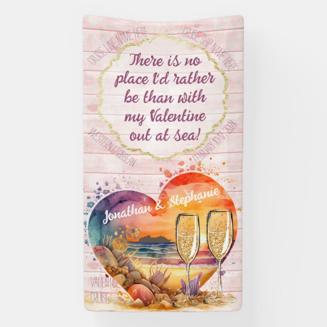 Romantic Valentine Cruise Door Marker Banner (Vertical)