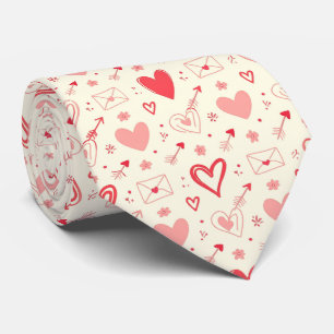 Romantic Valentine Hearts Seamless Pattern Cute Tie