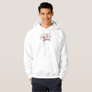Romantic Valentine Hoodie with Heart Arrow Art