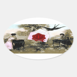 ROMANTIC VALENTINE LETTER ,RED WAX SEAL MONOGRAM