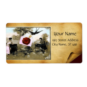 ROMANTIC VALENTINE LETTER ,RED WAX SEAL MONOGRAM