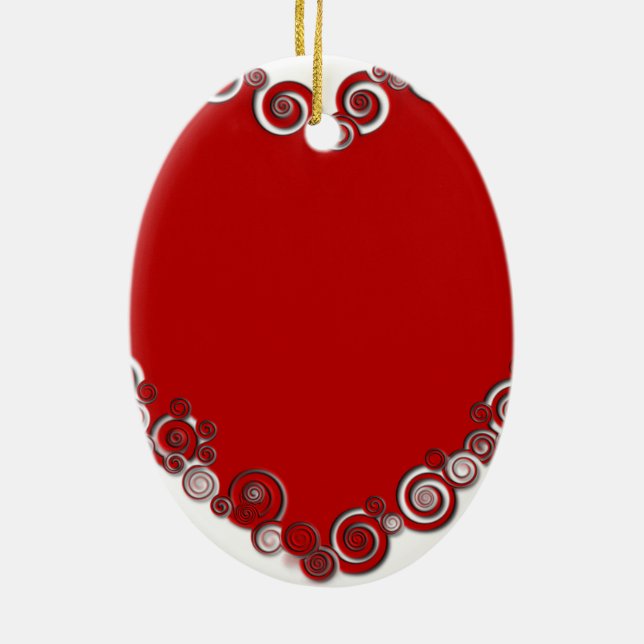 Romantic Valentine Love Heart Red Ceramic Tree Decoration (Back)