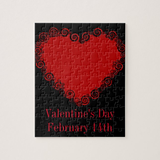 Romantic Valentine Love Heart Red Jigsaw Puzzle (Vertical)