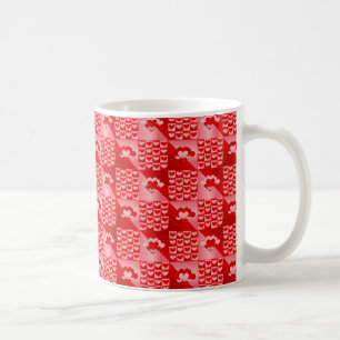 Romantic Valentine Love Hearts Red White Heart Coffee Mug